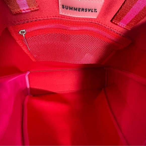 SUMMERSALT Beach Tote Neoprene Type Fabric Canvass Handle Strap Roomy Bright - Picture 7 of 9